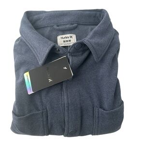 NWT Hurley Newport Shirt Fleece Soft Jacket Button-Down Casual Layer Coastal